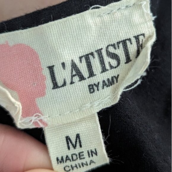 L'atiste by Amy textured pleated black & white striped colourblock a-line Dress - Picture 5 of 5